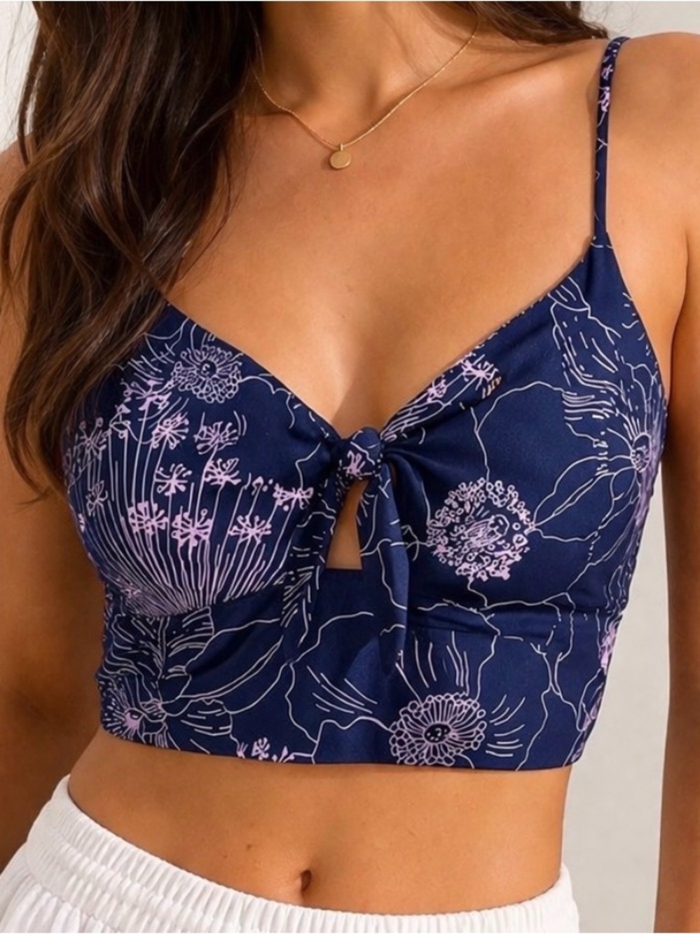 Cropped Victoria's Secret cropped lightweight blouse SZ SM Navy Blue